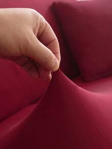 Rock-Stil Sofabezug, einfarbiger elastischer Rundumhüll-Sofabezug, Polyester Ganzjahres-Universal, einfach und modern - Bordeaux - Übersicht 8