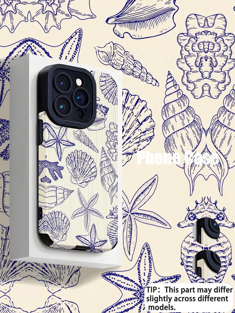 1个全新蓝紫色海星贝壳图案经典防摔软TPU手机壳,兼容和S17/S17 Air/S17 Pro/S17 Pro Max - 彩色 - 查看 1