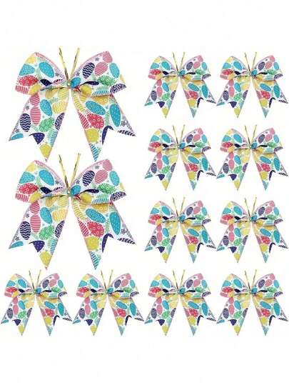 1pc Easter Bow, Egg Bow Decor Hanging Ornament, Spring Bow For Easter Baskets, Wreaths And Party Decorations, Easter Party Supplies And Home Decor