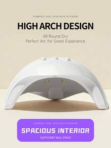 XEIJAYI 1pc White UV LED Nail Lamp, 12 LED Bulbs, Professional Nail Dryer, Gel Polish Curing Lamp With 3 Timer Settings - White - View 8