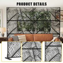 Pantalla de Privacidad Metálica 74"x47.2" con Soporte, Panel Divisor Decorativo para Exterior, Partición Libre para Terraza, Balcón y Jardín, Uso Interior y Exterior - Estilo5 - Ver 4