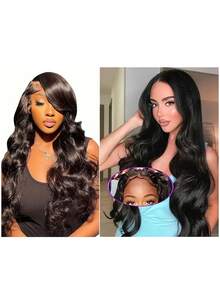 180% Density Body Wave Lace Front Wigs For Women Human Hair Long Curly Wavy Wigs Natural Looking Breathable Wigs For Cosplay Costume Accessories Natural Curly Hairline,13x4 Transparent Lace Front Wigs Human Hair With Baby Hair Glueless Design For Daily Use, Black Options, Daily Wear Wig 36" Body Wave Lace Front Wig For Women Body Wave Lace Front Wig Hair Natural Black Color Human Hair For Women(Bob Wigs 8-16 Inch) - SNatural - View 3