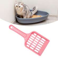 Cat Litter Scoop With Hollow Grid Design: Easy To Filter And Sift. Durable PP Plastic For Cat Waste In A Stylish Pink Color.