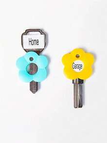 30pcs Colorful Silicone Key Covers, Flower Shaped Elastic Key Caps, Made Of Silicone Material, Easy To Install, Vibrant Colors, Secure Fit, Minimalist And Compact, Suitable For Home Keys - Multicolor - View 7