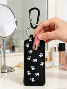 1 pièce Porte-clés rouge à lèvres, Étui multifonctionnel pour porte-clés rouge à lèvres, Sac de rangement pour rouge à lèvres à clipser, Accessoire de sac pour femme, Cadeau pratique, Sac de rangement pour porte-clés rouge à lèvres imprimé léopard, Porte-clés rouge à lèvres élastique (peut être assorti avec une boucle noire) - Multicolore - Voir 5