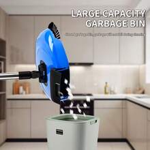 三合一多功能手动推式扫地机，无需电池即可清洁地板，可作拖把或扫帚使用，适用于清洁硬木地板和瓷砖上的碎屑、宠物毛发和灰尘，干湿两用清洁工具 - 彩色 - 查看 3