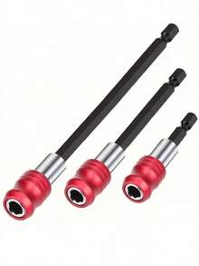 重型磁性钻头延长杆套装 - 配有快拆套筒夹头适配器、符合人体工程学的红色手柄和坚固耐用的结构。适用于电钻、工具、螺丝螺母拆卸、工业设备拆卸、DIY 工具项目、汽车维修机械配件。 - 多款式 - 查看 2