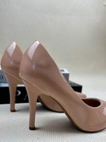 Women's Elegant Patent Leather Stiletto Heel Shoe (9.5 Cm) Comfortable, Available In Black, Pink, Red, Nude, Rose, And Blue. - 乾枯玫瑰色 - 查看 5