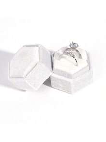 [High-End Velvet Jewelry Box] Daily Storage Hexagonal Shape Ring Jewelry Special Packaging Box Jewelry Storage Box Exquisite Gift - 黑色 - 查看 4