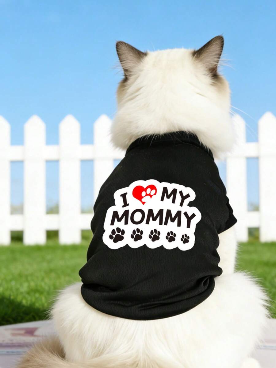 1件宠物猫咪衣服，轻便透气无袖背心，防掉毛，适合小型犬幼犬，春夏宠物服装 - 黑色 - 查看 1