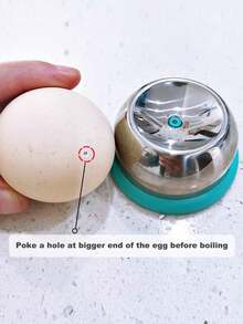 1个不锈钢打蛋器，适用于打鸡蛋，重型打蛋器，底座稳固，针尖锋利，可轻松煮出优质硬质鸡蛋，防锈且易于剥壳，厨房小工具 - 彩色 - 查看 6