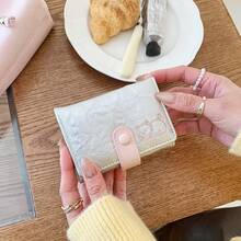 Cat Design Lightweight Multi-Card Slots Coin Purse Trifold Wallet, Gift For Women