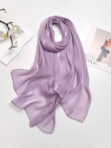 1件深色图案亮褶斗篷纯色披肩头巾头巾，柔软丝滑轻盈面料，女士多功能用途，适合所有季节，可作为晚礼服、派对、旅行、办公或婚礼的配饰，是完美的礼物之选。 - 彩色 - 查看 15