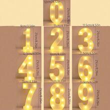 1pc 0-9 Numeral Theme Restaurant Decor LED Light Night Lamp, Party Wedding Cocktail Decoration, Christmas - White - View 7