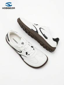 HOBIBEAR 1 Pair Patchwork Casual Sneakers For Teenagers, Rubber Sole Non-Slip, Lightweight & Comfortable, Suitable For Outdoor Activities, Suitable For Spring And Autumn - Black and White - View 5