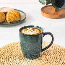 vancasso 4-Piece Green Stoneware Coffee Mug Set, 480ml Glazed Coffee Cups - màu xanh lá - Xem 7