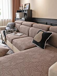 1件棕色弹力沙发套，波西米亚风格沙发套，保护沙发免受滑动和刮擦，适用于1/2/3/4座沙发，可机洗，四季家用。 - 棕色 - 查看 7