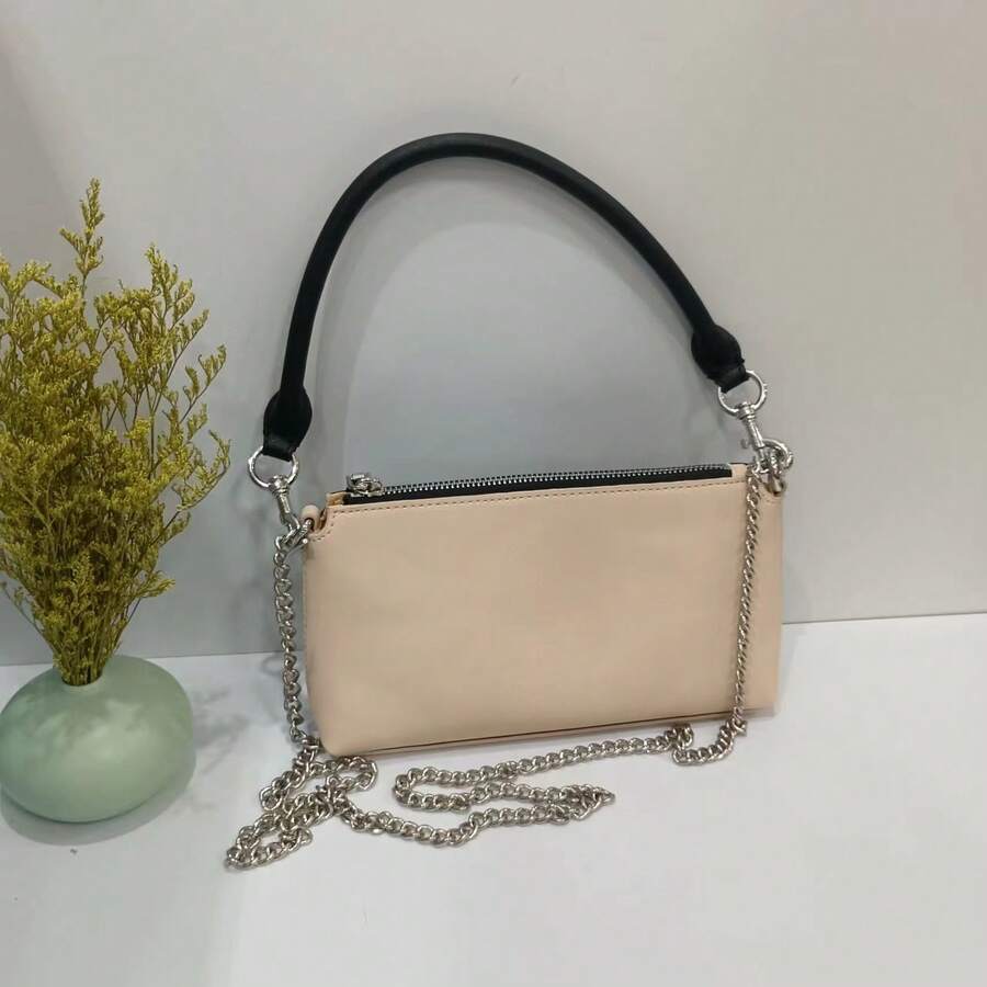 Fashionable And Versatile Crossbody Small Square Single Shoulder Chain Crossbody Women's Bag - Màu be - Xem 1