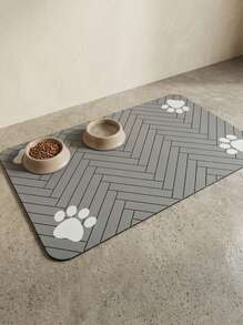 PETSIN Pet Feeding Mat, Silica Gel Dog/Cat Food Placemat, Absorbent & Quick Dry - Multicolor - View 3