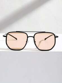 1pc Women's Mirrored Frame Boho Style Fashion Outdoor Protective Travel Daily Accessory - 1 khung đen, phim xám - Xem 7