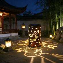 Vintage Iron Art Solar Lamp, Hollow Flower & Bird Design, Suitable For Ramadan, New Year, Valentine's Day Decor, Home/Camping, Great Gift For Family And Friends - Multicolor - View 7