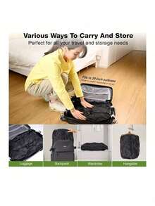 1个16升可重复使用真空收纳袋，单向阀设计，无需真空泵，适用于衣物、行李箱、背包和随身行李，旅行真空密封袋，适合旅行和商务出行，旅行箱包，旅行配件，行李收纳袋，行李打包，行李收纳袋，旅行箱包，收纳袋 - A - 查看 6