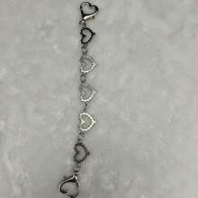 心形长链包包挂饰，闪亮包包吊坠，情人节礼物