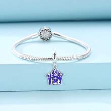 925纯银夜光耶稣诞生吊坠，适配原装手链项链，圣诞节宗教DIY饰品，送给信徒的礼物 - KSC536 - 查看 4