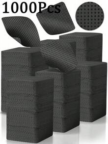 2000/1000/200片装指甲清洁湿巾 - 专业无绒指甲油卸除棉片，UV凝胶清洁纸巾，无香型美甲准备和完成清洁工具（黑色） - 黑色 - 查看 13