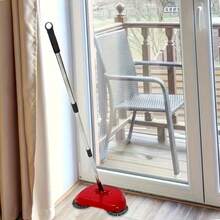 三合一多功能手动推式扫地机，无需电池即可清洁地板，可作拖把或扫帚使用，适用于清洁硬木地板和瓷砖上的碎屑、宠物毛发和灰尘，干湿两用清洁工具 - 彩色 - 查看 8