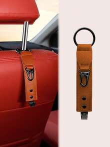 汽车座椅靠背挂钩 – 双合金挂钩，可挂包、水瓶和雨伞，承重25公斤，适用于标准头枕杆，可折叠隐藏式设计，适用于轿车和SUV - 收納掛鉤 - 查看 11