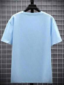 Women's T-Shirt With Shell Print - Màu xanh nhạt - Xem 3
