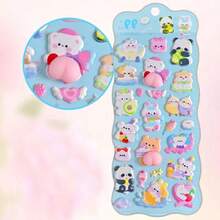 Cartoon Panda Stickers, Cute Animal Phone Case Stickers, DIY Scrapbooking Stickers, Reward Stickers - 彩色 - 查看 6