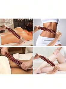 木质按摩滚轮工具,手动按摩滚轮棒,用于塑形、淋巴引流、减少橘皮组织以及按摩腰部、大腿和腹部肌肉。适用于学校、返校季、暑假、海滩旅行、居家使用、水疗、按摩等多种场合。 - 咖啡棕 - 查看 8