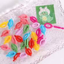 Assorted Candy Color Dopamine Star, Frog, Bow Tie Mini Hair Clips, Pet Hair Accessories - Multicolor - View 6