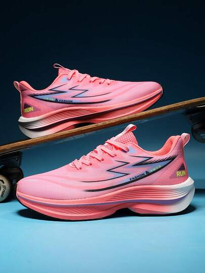 Breathable Marathon Racing Training Student Practice Fitness Test Rebound Balance Waterproof Low-Top Running Shoes, Fashionable Outdoor Breathable Casual Sneakers For Teenagers, All Season Sports Shoes With Popcorn Sole For Athletes