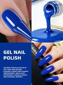 XEIJAYI 1瓶15毫升蓝色凝胶指甲油入门装，纯可卸免擦拭指甲油，适合所有季节 - 藍色 - 查看 8