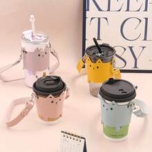 PU Leather Insulated Water Bottle Sleeve With Strap, Suitable For Camping, Hiking, Travel - Multicolor - View 2