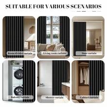 AJAZZ - Cortina de acordeón invisible para puerta de acordeón puerta de interior magnética para recámara sala de estar puerta juego de cortinas incluidas barra 1 paquete 54 de ancho x 78 de - 137,2An x 198,1Al cm (1 Paneles)+Negro - Ver 6