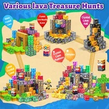 300pcs Magnetic Building Blocks, Magnetic Stacking Cube Toys, Suitable For 3-8 Years Old Children, Can Build Lava Treasure World, STEM Educational Toys, Sensory-Montessori-Autism-Magnetic Toys, Christmas & Birthday Gift For Boys And Girls - Multicolor - View 6
