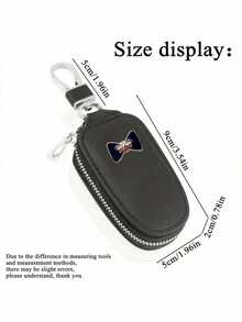 1个通用拉链钥匙包，PU皮革汽车钥匙扣，带蝴蝶结，便携小巧，适用于汽车、家庭和办公室，情人节、毕业典礼、教师节礼物，男女通用设计，高品质工艺，旅行配件，汽车用品 - 彩色 - 查看 11
