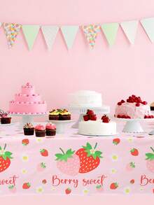 1 chiếc khăn trải bàn tiệc tiết lộ giới tính em bé họa tiết hoa dâu tây màu hồng, trang trí tiệc mừng em bé sơ sinh, khăn trải bàn tiệc sinh nhật bé gái, trang trí tiệc mừng em bé, khăn trải bàn tiệc sinh nhật lần thứ nhất, trang trí tiệc tiết lộ giới tính, khăn trải bàn trang trí nhà cửa, quà tặng tiệc mừng em bé. - quả dâu - Xem 4