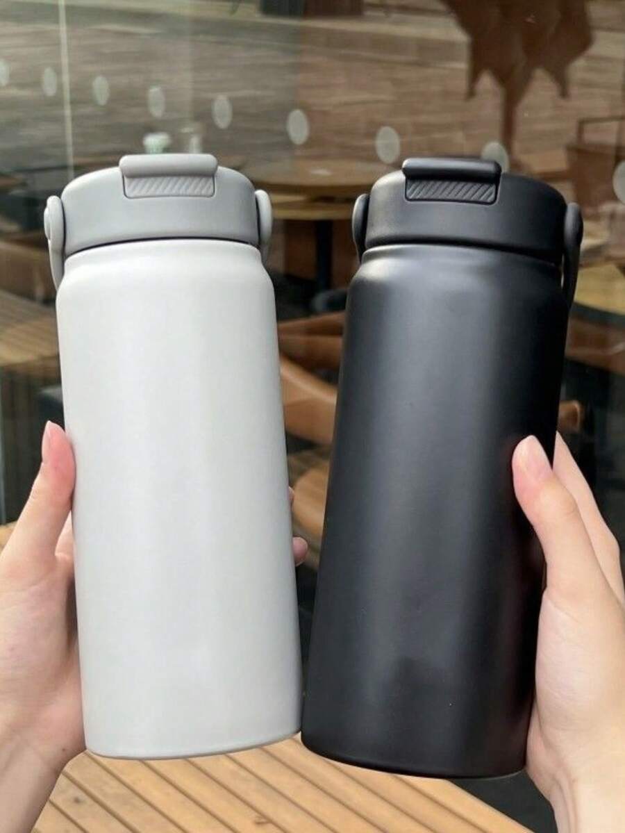 800ml Thermal Bottle, Space Bottle, Hot & Cold, With Thermal Insulation, New Model - 黑色 - 查看 1