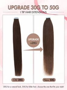 Tape In Hair Extensions Human Hair Extensions High-Quality Real Human Hair 12-22 Inch Natural Straight Blonde Hair Invisible Seamless Easy To Wear Tape In Hair Extensions Volume Boost For Daily & Party Hairstyles - Multicolor - View 5