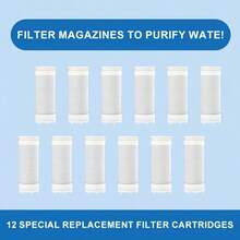 Handheld Showerhead Filter Cotton, 15-Piece Replacement Filter, Removes Chlorine, Fluoride, And Heavy Metals From Hard Water, High-Output Shower Filter, Beneficial To Skin And Hair Health