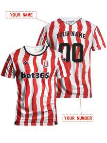 斯托克城 25/26 赛季主场定制男士足球球衣 & 男士足球衫 & 可定制姓名和号码 & 圆领舒适运动上衣 & 适合足球训练和休闲穿着 & 礼品