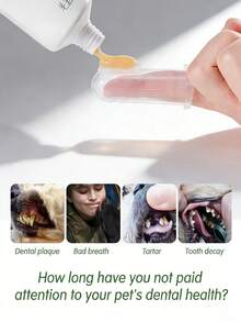 1/3/5/10/12/20pcs Pet Finger Toothbrush, Soft Silicone Dog Cat Teeth Cleaning Tool, Small & Gentle Brush Head, Suitable For Puppy Kitten Oral Care Hygiene, Pet Supplies, Protect Dog Teeth - Clear - View 10