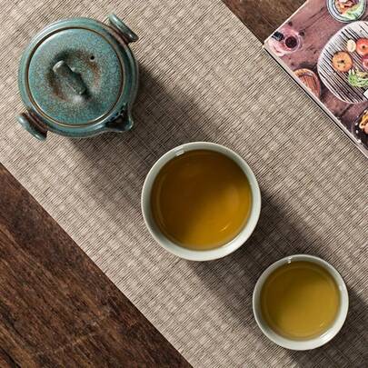 一套便携式户外旅行茶具，小巧紧凑型茶壶套装，陶瓷速泡杯，1个茶壶和2个茶杯