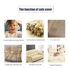 Modern Style Polyester Fiber Solid Color Bubble Gauze Simple Style Elastic All-Inclusive Lace Design Sofa Cover, All Seasons Scratch Resistant Elastic Living Room Sofa Cover Pet Anti-Dirty Universal Sofa Protector Home Decoration - 白色 - 查看 5