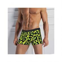 1Pc Men's Leopard Print Graphic Boxer Bright Apple Green Cartoon Pattern Stretch Soft Polyester Boxer Briefs Valentines Gift Breathable Briefs Boxers Minimalist Comfort Boxer Underwear Christmas Birthday Anniversary New Year Gifts Wedding Gift For Men Boyfriend Husband - Beo - Xem 2